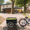 Foldable Bicycle Cargo Wagon Trailer Two-Wheel Bike Cargo Trailer with 15.8In Wheel Removable Cover 176LBS Weight Capacity