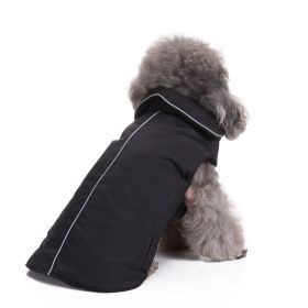 Reflective Dog Cotton Clothes Winter (Option: DZ152 Black-S)