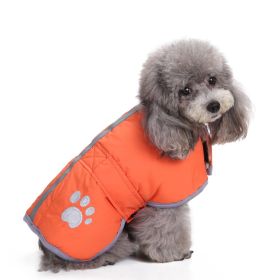 Reflective Dog Cotton Clothes Winter (Option: Orange Two Sides-L)