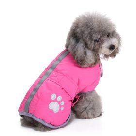 Reflective Dog Cotton Clothes Winter (Option: DZ151 Pink Wear On Both Sides-L)