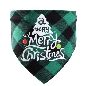 Christmas Pet Saliva Towel DIY Dog Triangle (Option: Green 8-M 20to42cm)