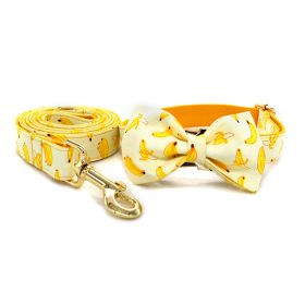 Yellow Banana Dog Traction Rope (Option: Bow tie and collar-M)