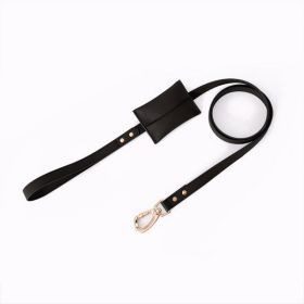 Small Dog Soft Leather Pet Box Leash (Option: LeashClassic Black-150cmX2.5cm)