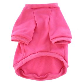 Pet Clothes Fleece-lined Thickened Solid Color Hoodie (Option: Pink-M)