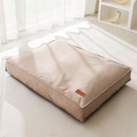 Pet Cat And Dog Waterproof Removable Washable Mattress (Option: Kaki Brown-M)