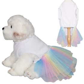 Dog Skirt Thin And Comfortable Colorful Pet Gauze Skirt (Option: White-S)