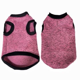 Pet Vest Fleece Lined Padded Warm Keeping Round Neck Pullover Dog Clothing (Option: Pink-S)