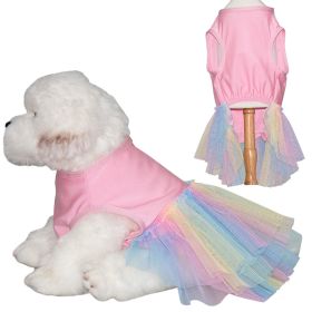 Dog Skirt Thin And Comfortable Colorful Pet Gauze Skirt (Option: Pink-XS)