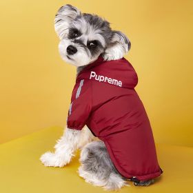 Winter Dog Clothing Plus Velvet Thick Jacket (Option: Red-S)