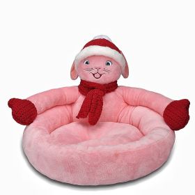 Kennel Winter Warm Three-dimensional Cartoon (Option: Pink Rabbit-Small 40cm)