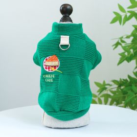 Pet Ring Dog Clothes Round-neck Shirt (Option: Green-S)