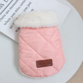 Dog Clothes Autumn And Winter Clothing Thickened Warm Cotton Coat (Option: Pink-M)