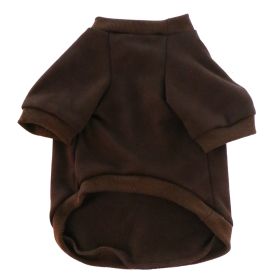 Pet Clothes Fleece-lined Thickened Solid Color Hoodie (Option: Coffee Color-L)