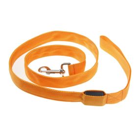 LED Luminous Traction Belt Dog Leash (Option: Orange-Battery Type Sling)