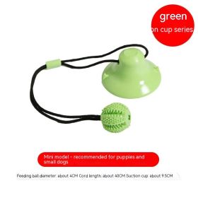 Dog Toy Food Dropping Ball Teeth Cleaning Molar Rod Brushing (Color: Green)