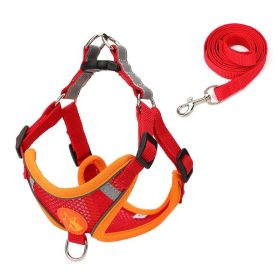 Small Dog Harness Puppy Harness and Leash Set with Reflective Strip for Small Dog Breeds (Color: Red)