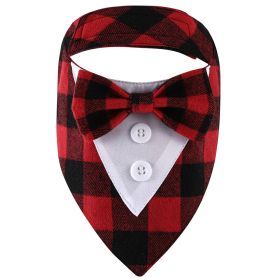 Pet Tie Banquet Suit Triangular Binder (Option: Red Black Plaid-XS)