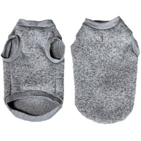 Pet Vest Fleece Lined Padded Warm Keeping Round Neck Pullover Dog Clothing (Option: Gray-L)