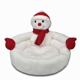 Kennel Winter Warm Three-dimensional Cartoon (Option: White Snowman-Large 60cm)