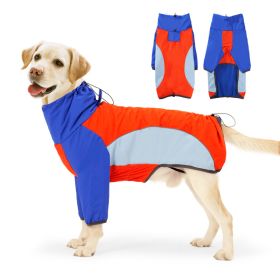 Dog Outdoor Waterproof Warm Shell Jacket (Option: Red And Blue Color Matching-M)