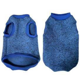 Pet Vest Fleece Lined Padded Warm Keeping Round Neck Pullover Dog Clothing (Option: Blue-L)