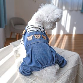 Pet Clothes Clothing Suspender Pants Traction (Option: Blue-M)