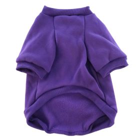 Pet Clothes Fleece-lined Thickened Solid Color Hoodie (Option: Purple-S)