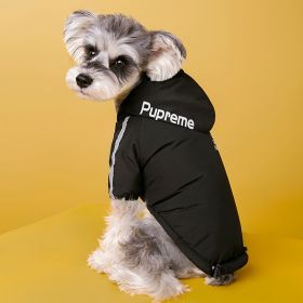 Winter Dog Clothing Plus Velvet Thick Jacket (Option: Black-XL)