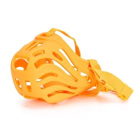 Pet Comfortable Dog Silicone Mouth Cover Mask (Option: Yellow-No4)