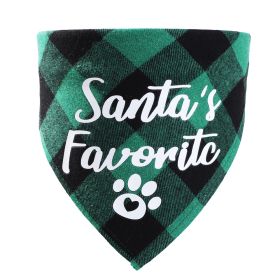 Christmas Pet Saliva Towel DIY Dog Triangle (Option: Green 1-L 25to48cm)