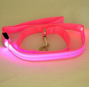 LED Luminous Traction Belt Dog Leash (Option: Pink-Rechargeable Sling)