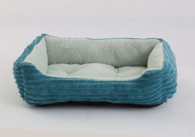 Four Seasons Universal Pet Bed Candy Color Square Kennel Teddy Pomeranian Mat Cat Nest Pet Bed (Option: Dark Green-XS)