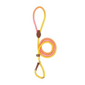 Colorful Durable Bold Nylon Pet Hand Holding Rope (Option: Yellow And Pink Orange-L)